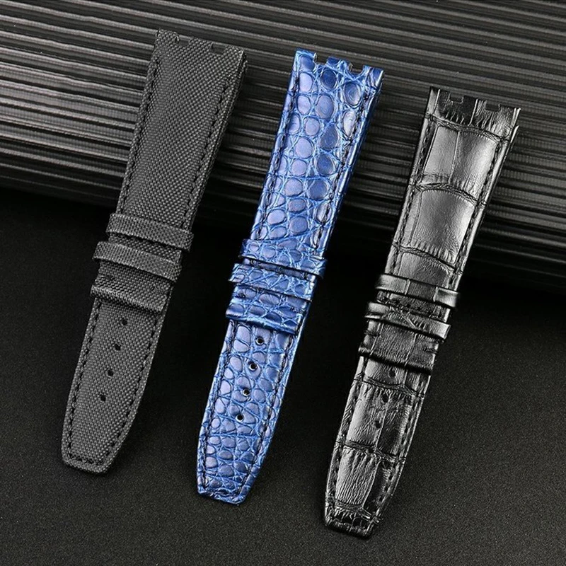 AI6008 Crocodile Leather Strap AI6007 Nylon Strap 6038 6058 1108 Watch Band Butterfly Buckle Bracelet For Maurice Lacroix AIKON