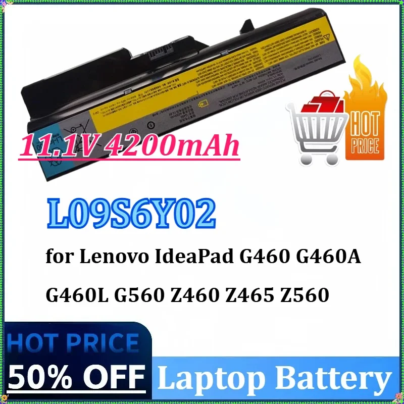 L09S6Y02 11.1V 4200mAh Laptop Battery for Lenovo IdeaPad G460 G460A G460L G560 Z460 Z465 Z560 Z565 L09S6Y02 LO9L6Y02 57Y6454