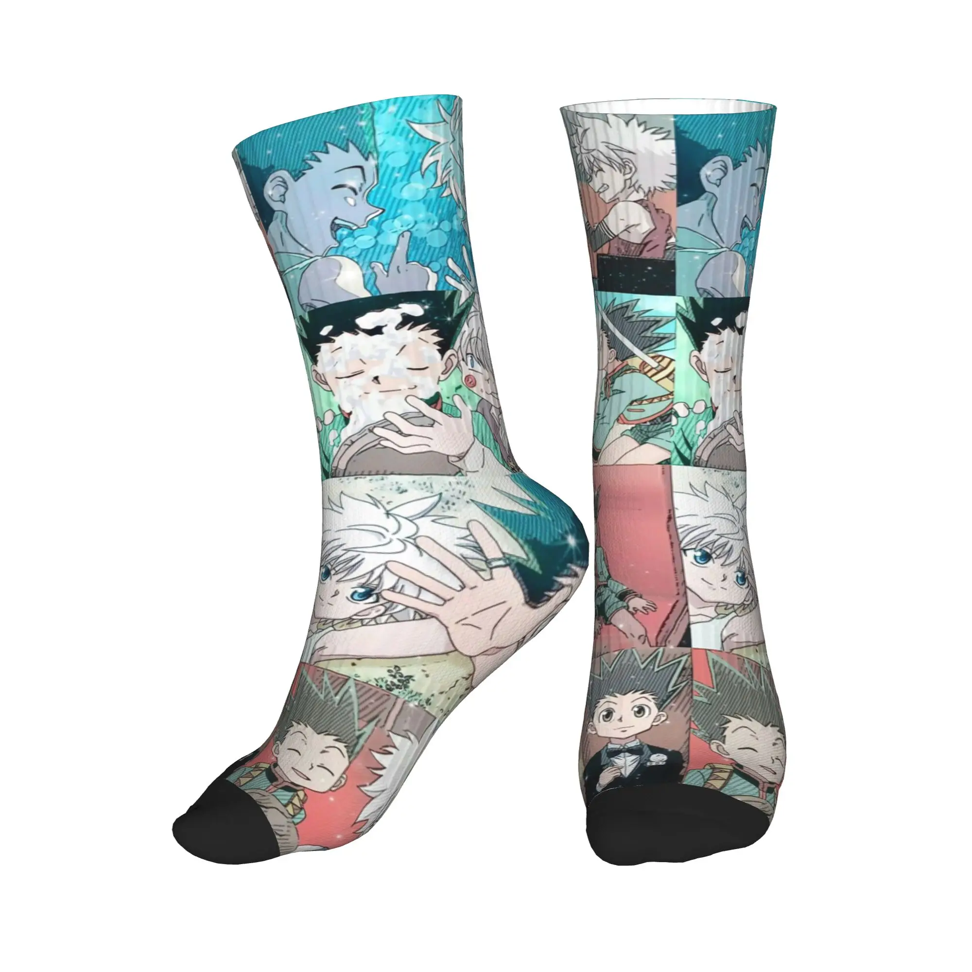 

All Seasons Gon and Killua HXH Hunter×Hunter Sport Middle Tube Socks Sweat Absorbing Crew Socks Stockings for Men Women