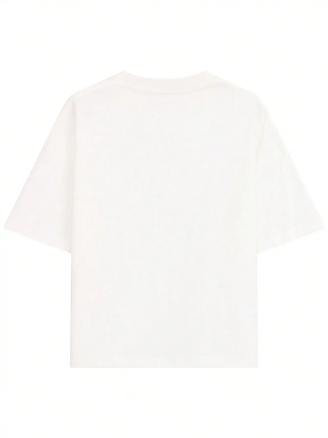 تي شيرت نسائي منقوش عليه رسوم كرتونية مصنوع من مزيج البوليستر، كاجوال قابل للغسل في الغسالة برقبة دائرية وأكمام مكشوفة الكتف