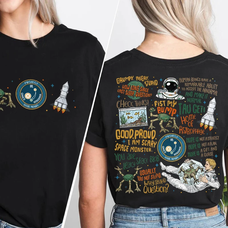 Project Hail Mary Book T-Shirt for Fan Rocky Amaze Sci-Fi Book Lover Tshirt Men Women Casual Cotton Short Sleeve Tees Clothing