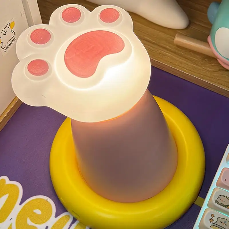 Siliconen licht kattenpoot nachtlampje voor kinderen creatief dier licht sfeer slaap nachtlampje voor kinderen nachtkastje verjaardag decor