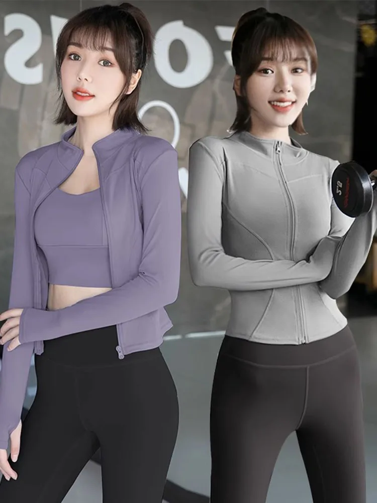 

Women's Yoga Sportswear Casual Running Fitn Qui Dry Jaet Faionable Versatile ort Outerwear Commute Sle Zipper De...