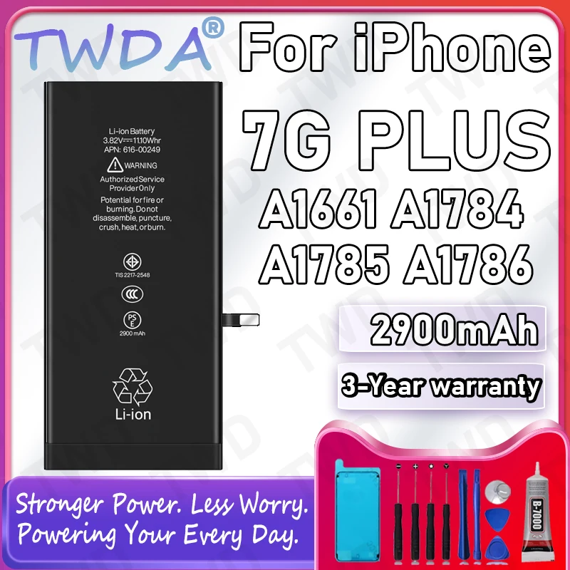 

616-00249 Large capacity 2900mAh Battery For iPhone 7 PLUS/A1661/A1784/A1785/A1786 Batteries New High Quanlity+Free Tools