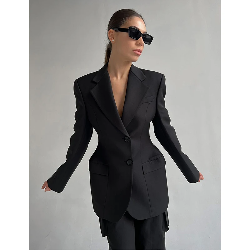 

Hot Sale Female Classic Designer Solid Blazer Women Fashion Baggy All Match Work Suit Coat Lady Ins Office Daily Casual Coat