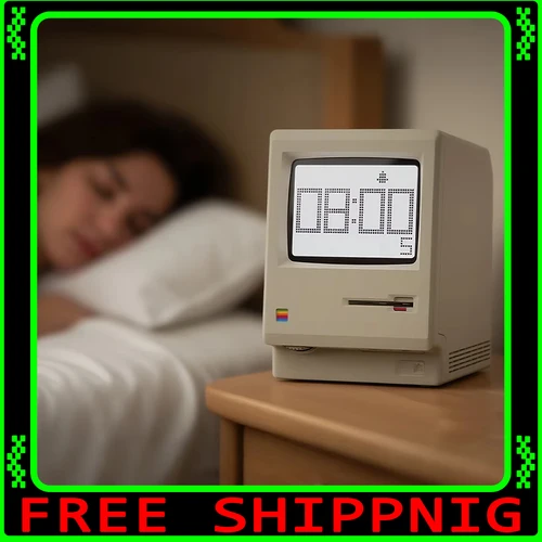 Imagen 1 del producto Reloj Retro Maclock, reloj despertador creativo, artefacto de despertador específico para estudiantes, decoración de escritorio, accesorios para teclado de ordenador, regalo