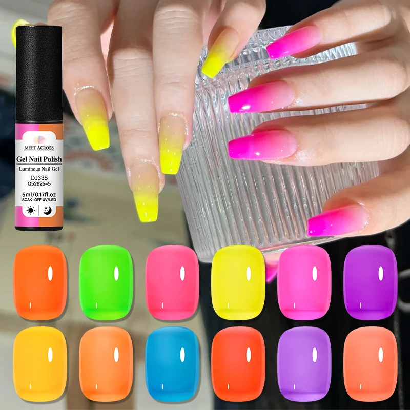 

5ml Luminous Glow-in-dark Gel Nail Polish Neon UV LED Nails Gel Soak Off Gel Varnish Fluorescent Nail Art DIY Nail Supplies
