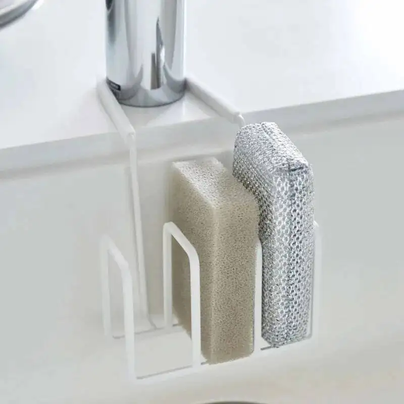 

Steel Wire Kitchen Sink Storage Rack Faucet Drain Basket With Ball Sponge And Cleaning Brush - Hanging Household Organizer