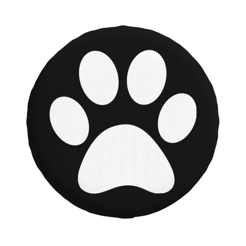 Custom White Paw Print Spare Wheel Tire Cover for Mitsubishi Animal Jeep RV SUV 4WD 4x4 Vehicle Accessories 14\