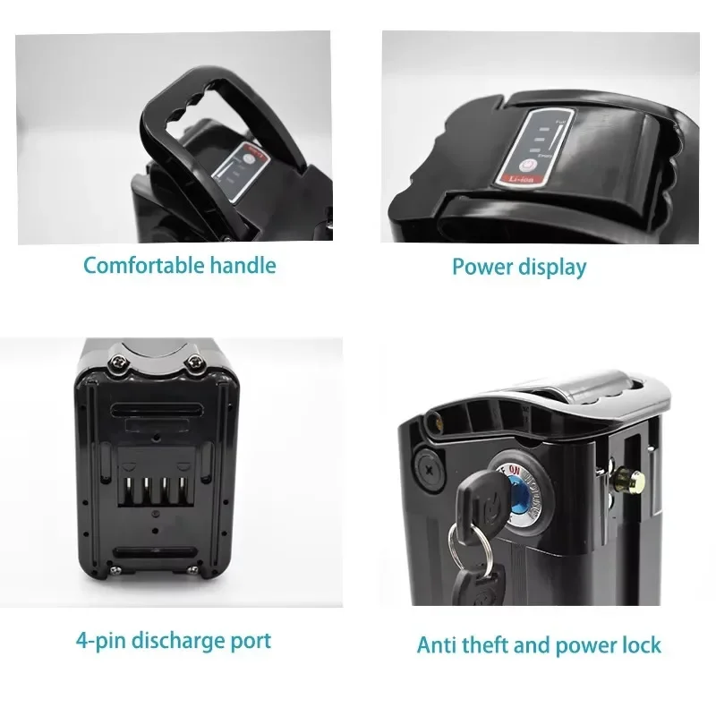 Batterie Li-ion 48V 20Ah/15Ah pour poisson argenté 350W-1000W pour BURCHDA R8S Pro/JINGHMA R8 Pro avec chargeur 54.6V 2A
