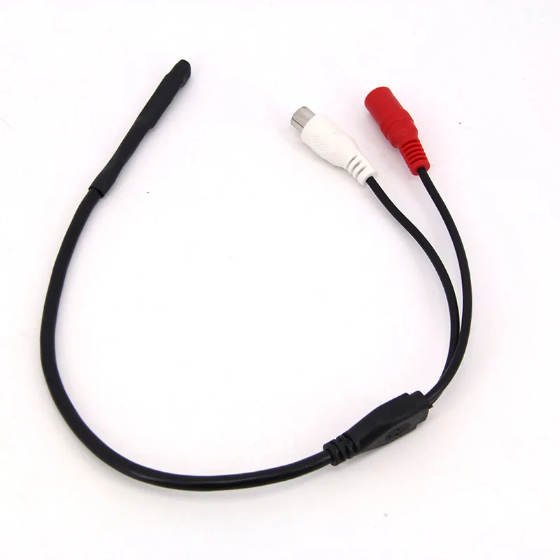Mini Microphone Pickup DC 12V Sound Monitor Audio Pickup Audio RCA Power Cable for Cctv Camera DVR System Video Surveillance