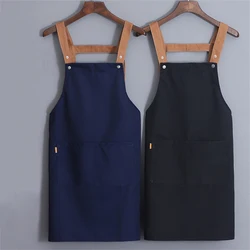 1 PC New Fashion Canvas Kitchen Aprons For Woman Men Chef Work Apron For Grill Restaurant Bar Shop Cafes Beauty Studios Uniform