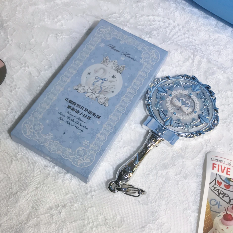 Flower Knows Snow Ballet Hand Mirror Fairytale Portable Makeup Mirror,Cute Collectible Cosmetic Mirror for Purse & Travel