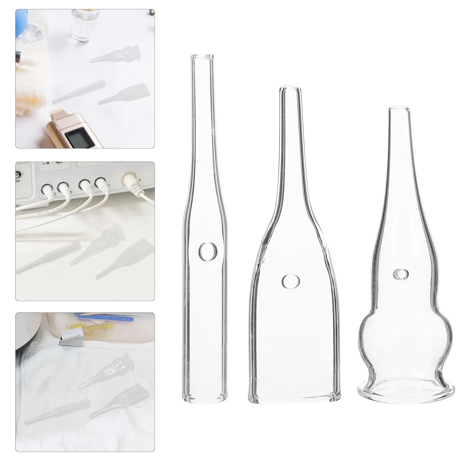 

Набор из 3 многоразовых стеклянных насадок для вакуумного удаления черных точек, для очистки пор носа, подбородка и лица, запчасти для косметологического аппарата