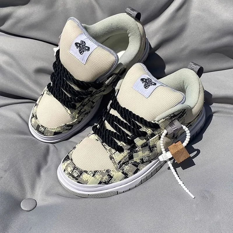 Low-Top Casual Bread Oes Ex Atmungsaktive, bequeme Allround-Sneaker mit flachem Absatz aus Kunstleder und Stoff für Paare