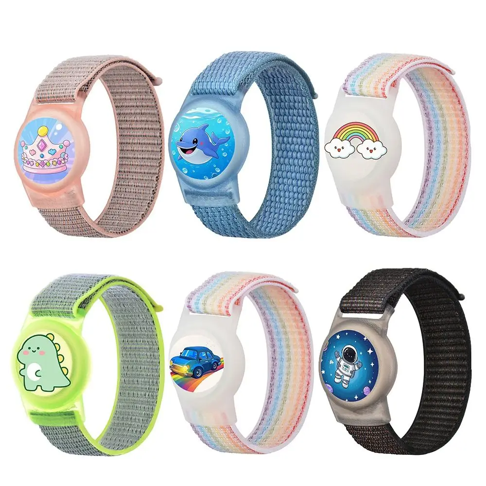 Чехол из ТПУ с мультяшным рисунком, нейлоновый ремешок, водонепроницаемый сменный детский браслет, регулируемый детский браслет для Apple AirTag