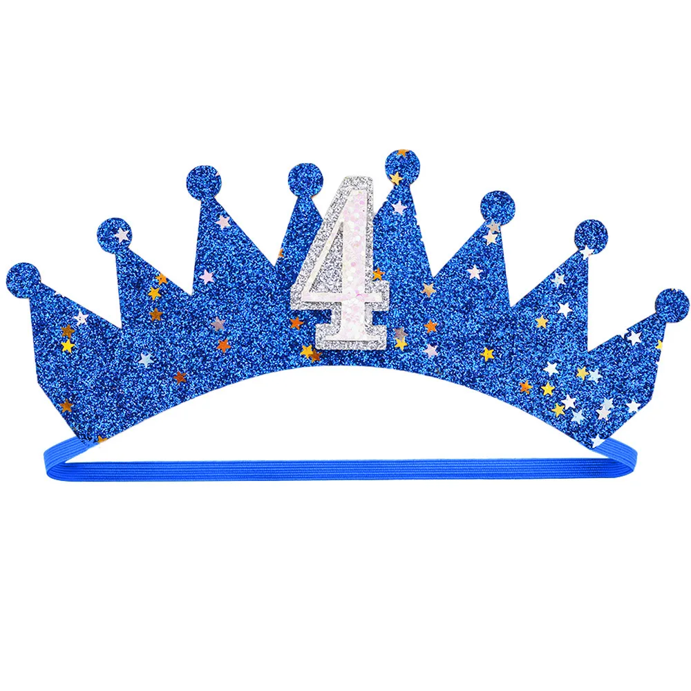 New Coloful Number Birthday Crown Headband Felt Sequined Tiara Custom Design Sweet Celebration Soft Fabric Sparkly Hair Ornament