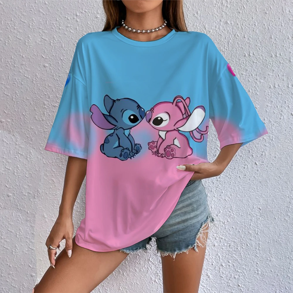 Freizeit T-shirt Lilo Stitch frauen T-shirt Mode Disney Cartoon frauen T-shirt Sommer Heißer Verkauf Mode Artikel T-shirt