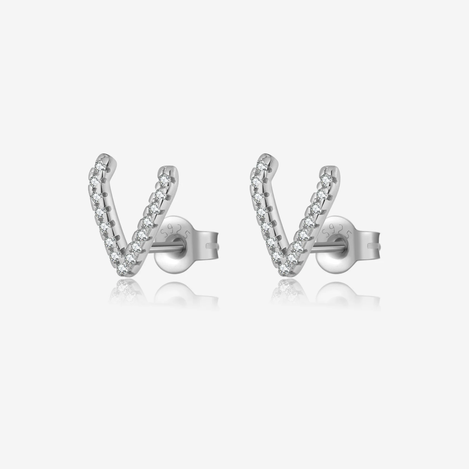 

VEWANT Women 925 Sterling Silver Crystal V CZ Zircon Stud Earrings 2026 Piercing Fashion Party Luxury Fine Jewelry