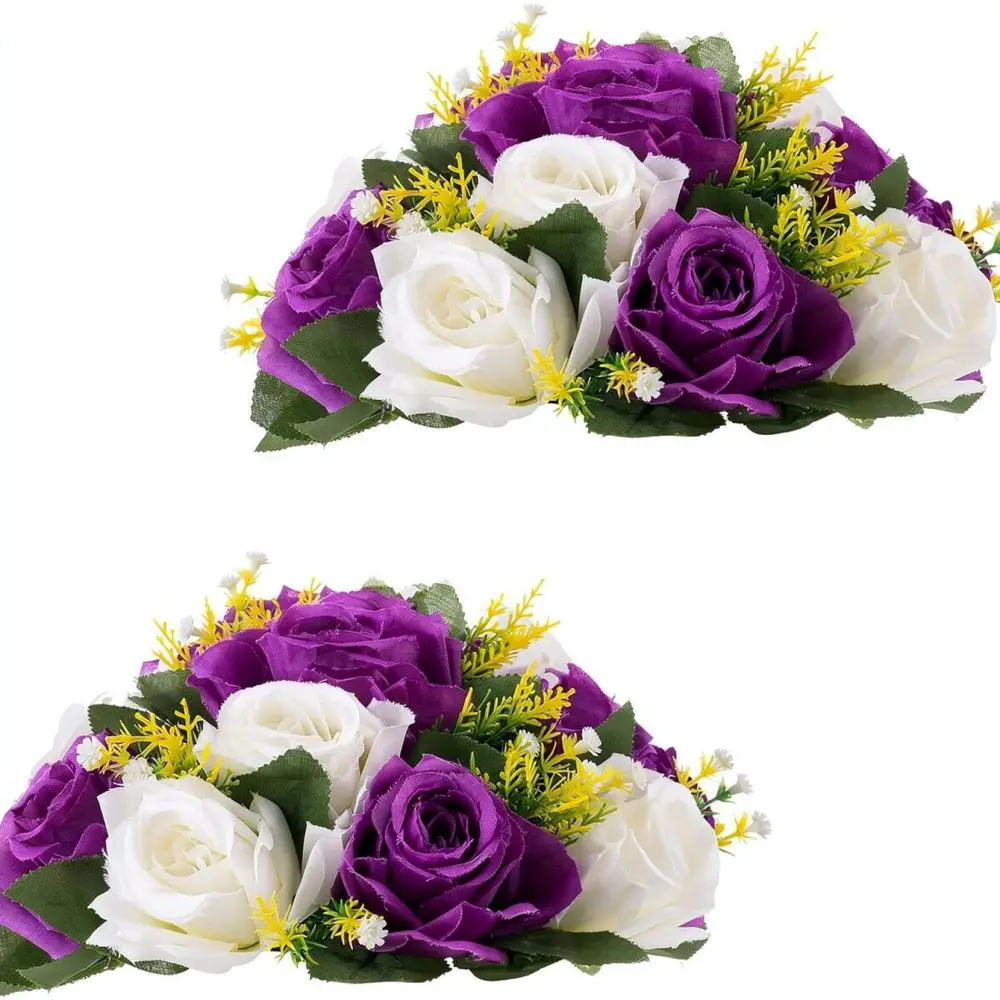 Romantic Rose Floral Ball For Wedding Celebration Party Decor Simulation Flower Bunch Indoor Outdoor Display Craft