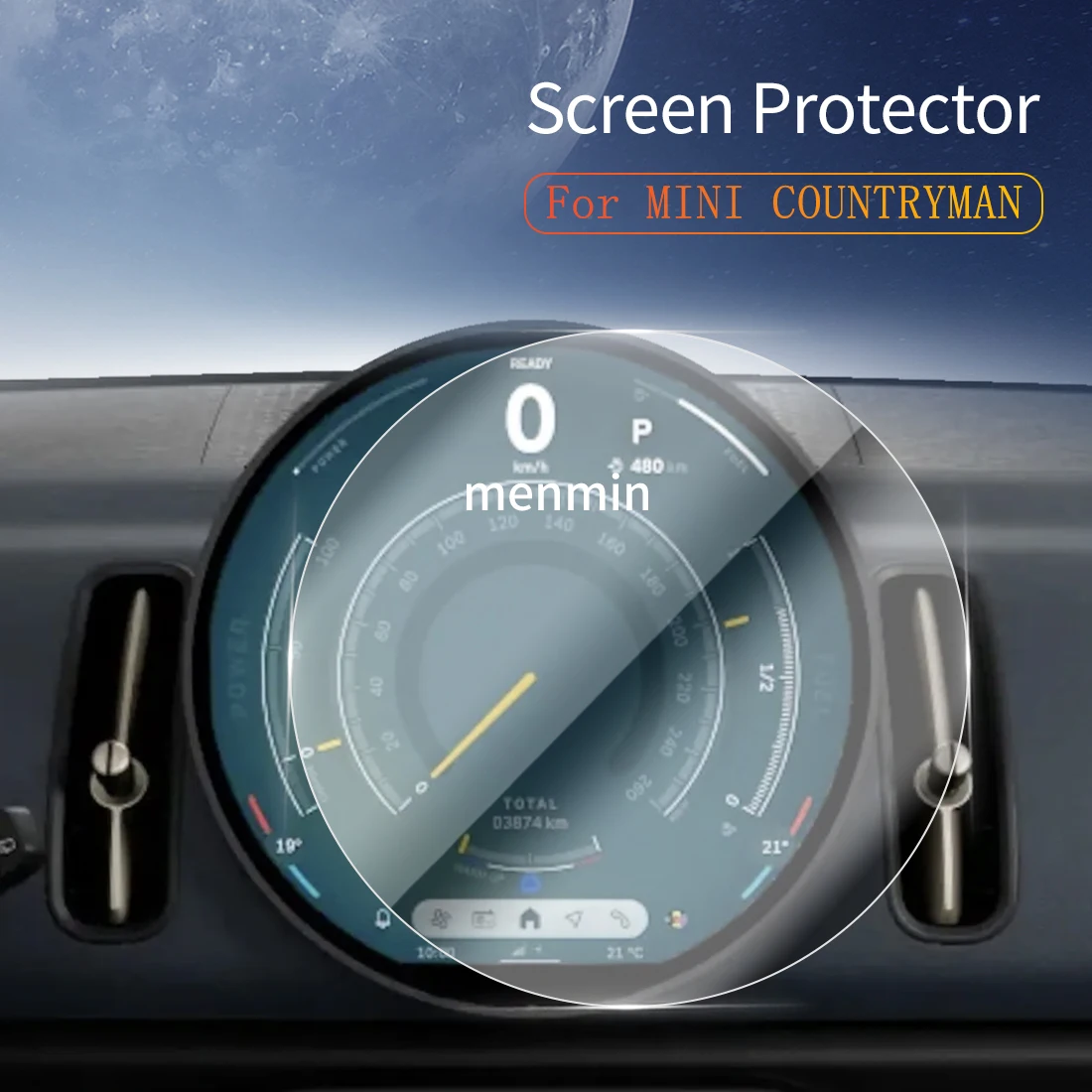

Car Stickers Carplay Digital Panel Screen Protector Tempered Glass Protective Film Vehicle Accessories For MINI COUNTRYMAN 2024