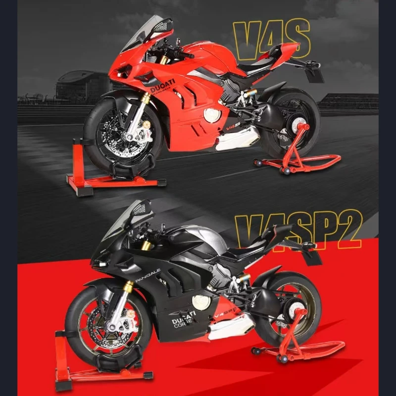 Diecast Spray 1:6 1:7 V4 V4S Motorcycle Alloy Model Collection Miniature Voiture Ornament Boyfriend Gift Home Decor Toy Vehicle