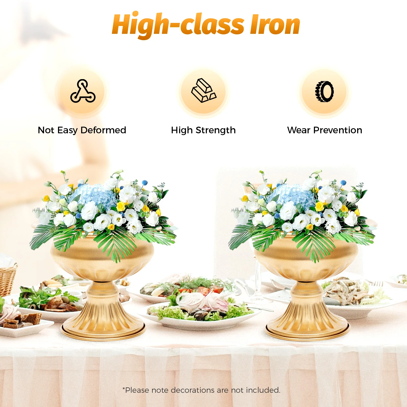 

10 шт. металлический плантатор, элегантная свадебная центральная ваза для украшения свадебной вечеринки, ваза в форме трубы, сделай сам, наслаждение