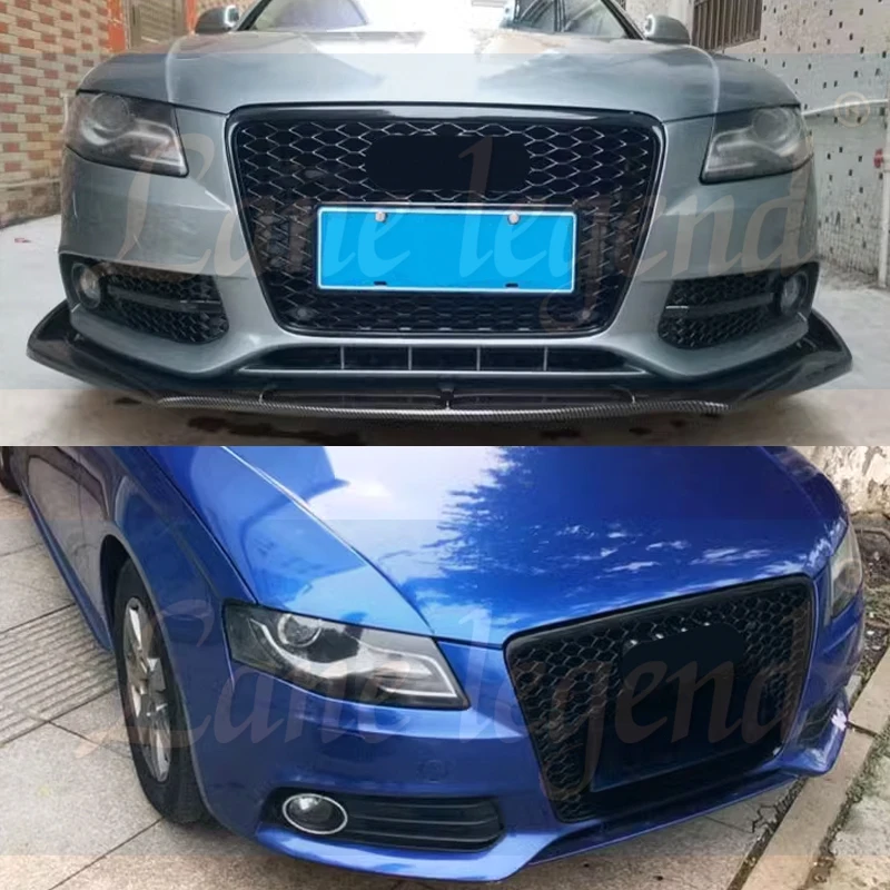 Honeycomb Hood Grill with Emblem Logo Front Bumper Mesh Grill Grilld for Audi A4 S4 B8 RS4 2009 2010 2011 2012 Racing Grills