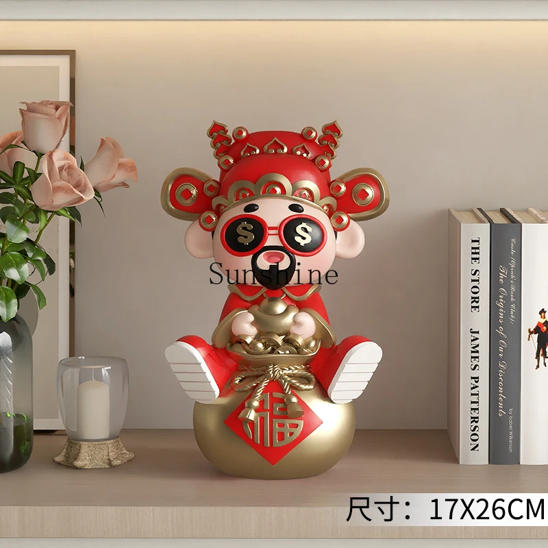 

Guochao God of Wealth desktop ornaments, living room TV cabinet wine cabinet entrance