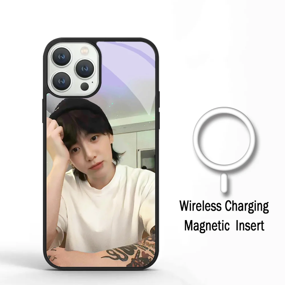 J-Jungkook J-Jeon Phone Case For IPhone 11 12 13 14 15 Plus Pro Max Mirror Acrylic Cover For Magsafe Wireless Charging