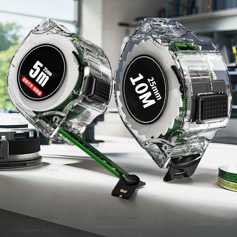 5/7.5/10M Laser Inkjet Coding Tape Measure Self-Locking Wide Ruler Heavy Duty Measuring Tool for Construction Crafting