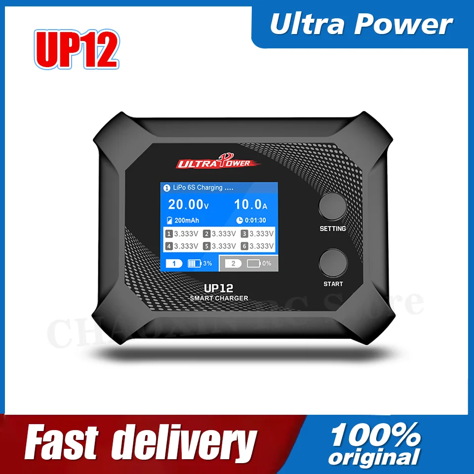 UltraPower UP12 Smart Blance Charger Discharger AC 100-240V 10AX2 100W 200W For 2-6S LiPo/LiHV/LiIon/LiFe Battery RC Model