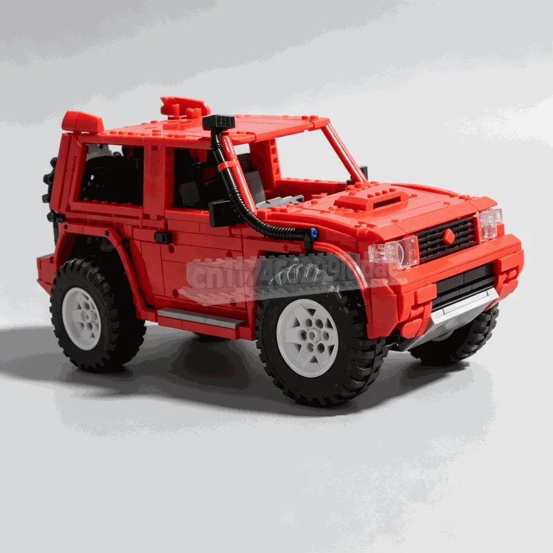 1782PCS Red Off Road Rally SUV Building Blocks Desert Adventure Vehicle Model DIY Assembly Toy Creative Collection Display Gift