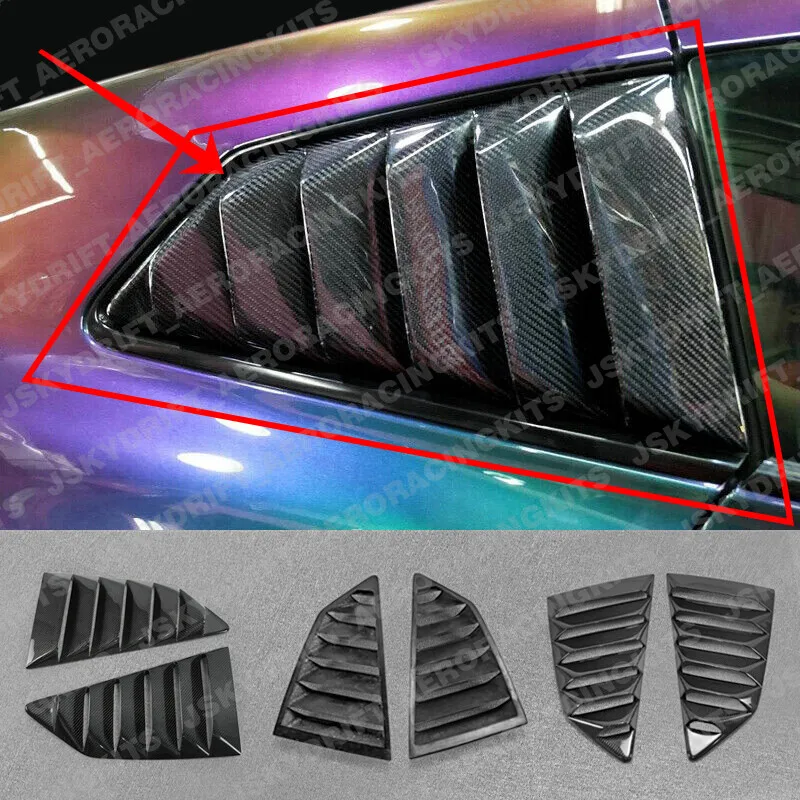 

For Nissan 08-17 R35 GTR Rear Side Window Louver Vent Stick Cover Carbon Fiber