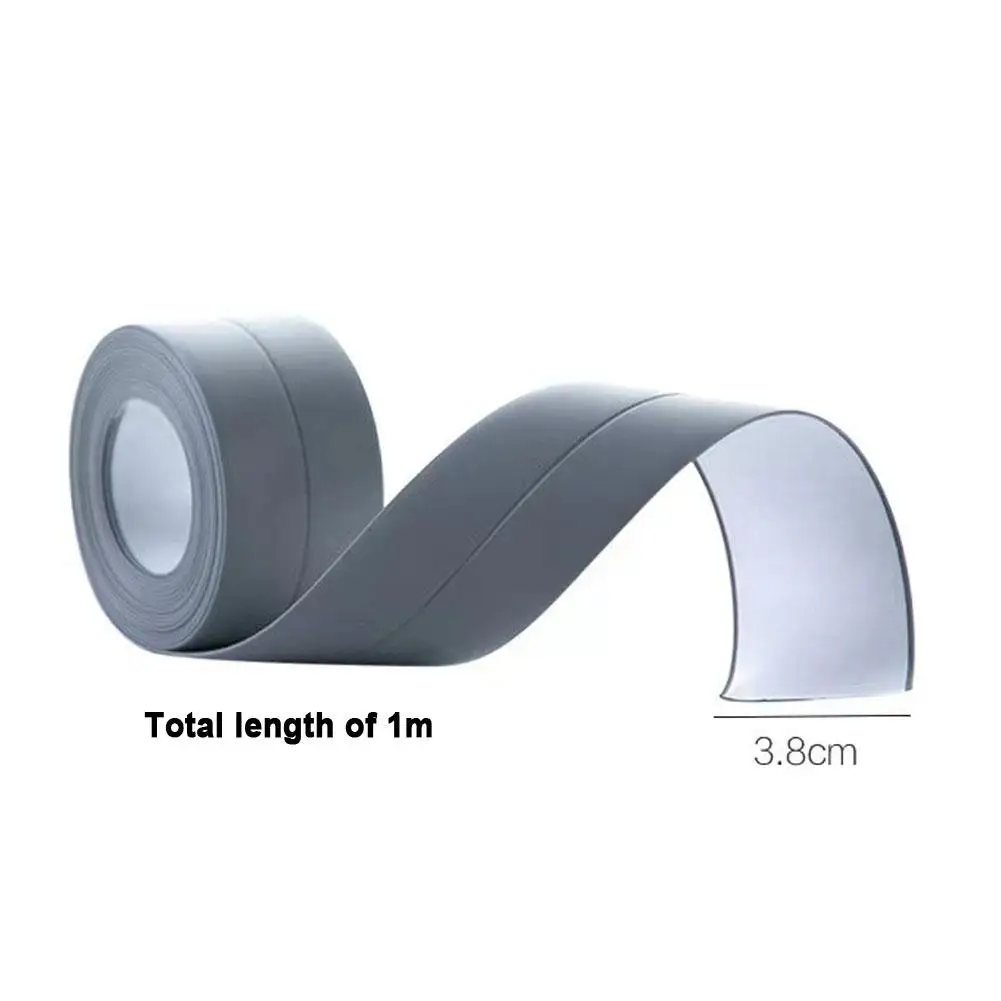 욕실, 화장실, 주방용 PVC 실링 스트립 테이프 1롤, 코킹 테이프, 자가 접착 방수 벽 스티커, 곰팡이 방지 테이프