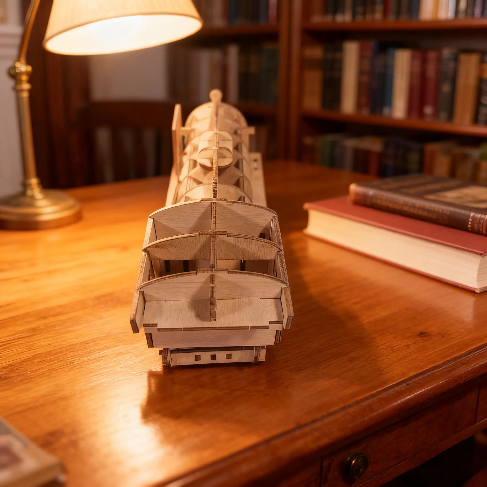 ตัวต่อ 3 มิติ รถไฟเล็กๆ ชุดประกอบโมเดล DIY สนุกสนาน ชุดประกอบบล็อกไม้ ของขวัญวันเกิด ของขวัญวันวาเลนไทน์