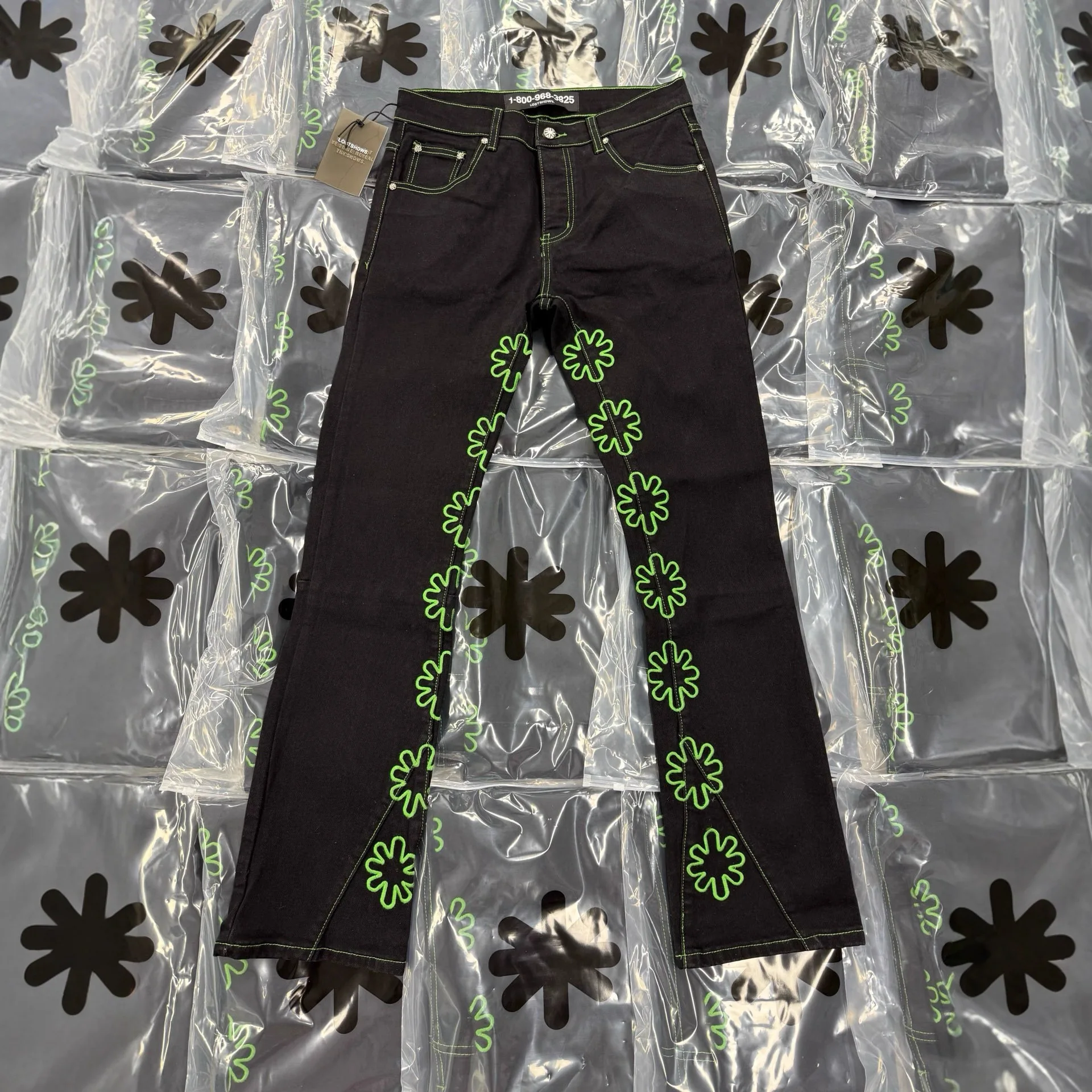 

Euro-american Trend LOSTSHDWS JEANS High Quality Logo Embroidery Print Simple Fashion Lost Shdws Denim Pants