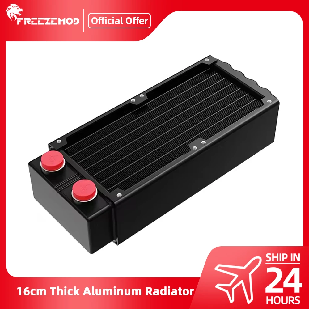 

FREEZEMOD Радиатор толщиной 16 см, алюминиевый двухслойный G1/4 с резьбой водяного охлаждения для вентилятора 80 мм 16 Waterway PC Cooler SR-160SLG14