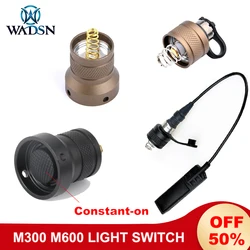 WADSN M300 M600 Flashlight Tail Cap Switch Airsoft M300C Tactical Hunting Spotlight Metal End Cap Dual Function Pressure Switch