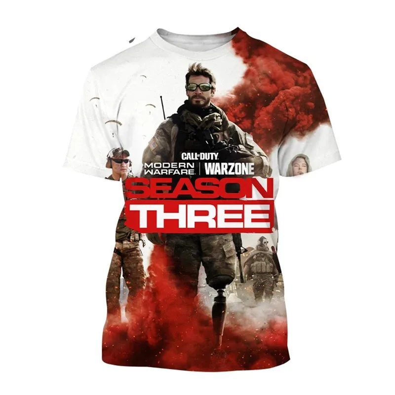 Popular Shooting Games Summer Fashion Creative Design Patterns 3D Printing Stimulating Trendy Cool Personalized T-shirt