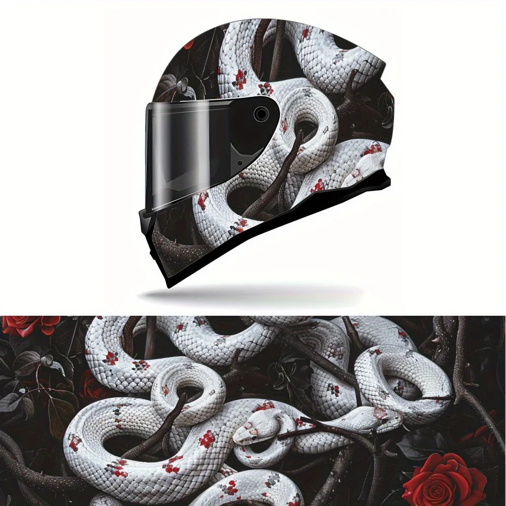 

Соблазнительная виниловая пленка для мотоциклетного шлема из ПВХ со змеей, самоклеящаяся водонепроницаемая наклейка, декоративная пленка против царапин для анфаса H