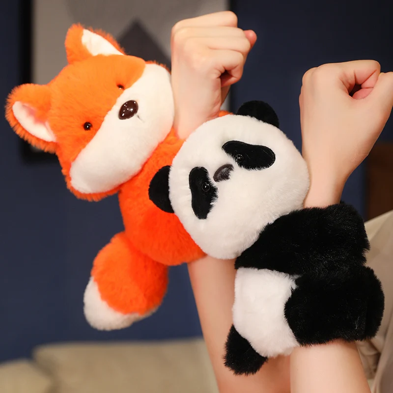 

TreasuringU Red Panda Clap Circle Toys Animals Slap Snap Wrap Wristband Bracelet Pig Plush Hand Ring Birthday Gifts