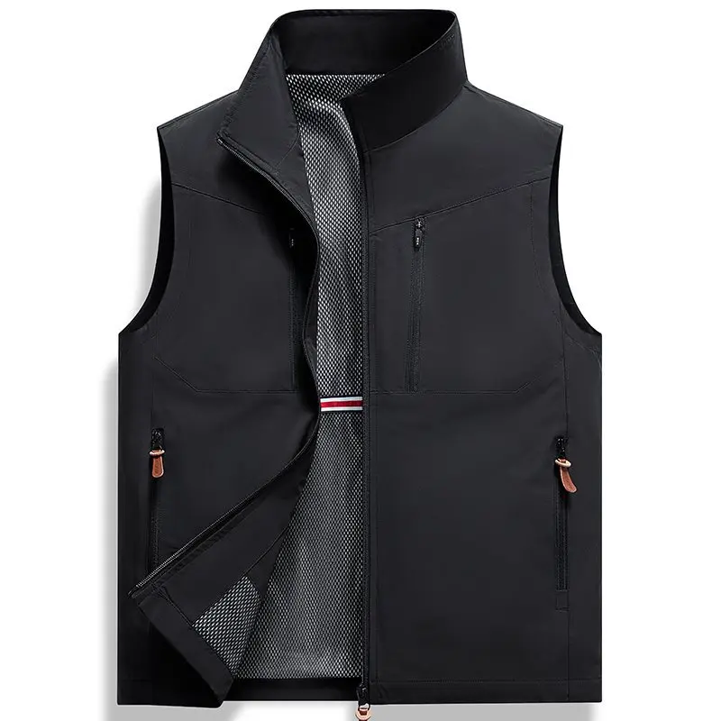 

New 2026 Men's Slim Fit Outdoor Vest Thin Svel Jaet Qui Dry Workwear Casual Cotton Corduroy Busin Spring Autumn