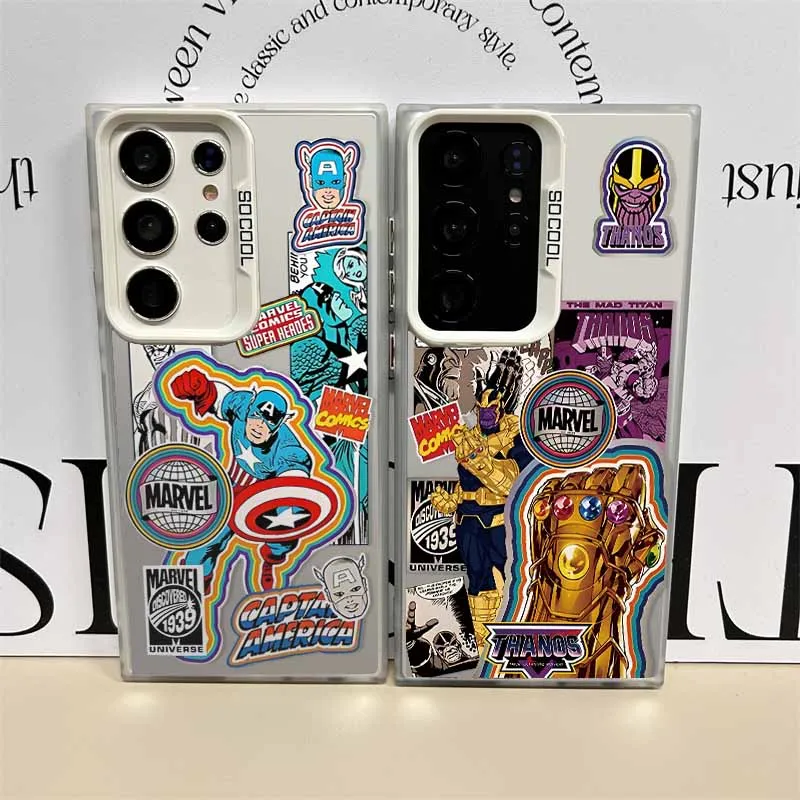 

Retro M-MarvelS Super Heroes Fashion Cover For Samsung Galaxy S25 Edge S24 S23 S22 S21 S20 FE Ultra Plus Colorful Phone Case