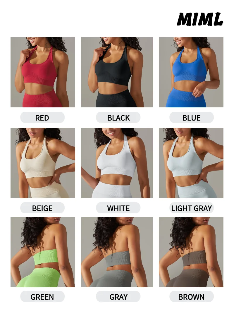 MIML Roupas femininas para ioga, corrida, fitness, sutiã esportivo, roupas de treinamento, roupas femininas, sutiã e roupa interna