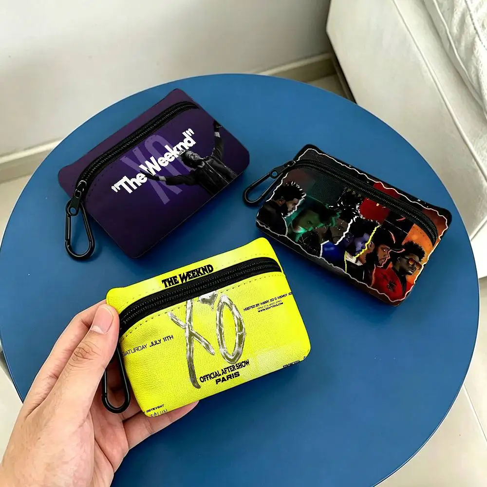 Singer T-The Weeknd Xo Oxford Cloth Zipper Wallet Multifunctional Hanging Coin Bag For Credit Cards Keys Coins Earbuds
