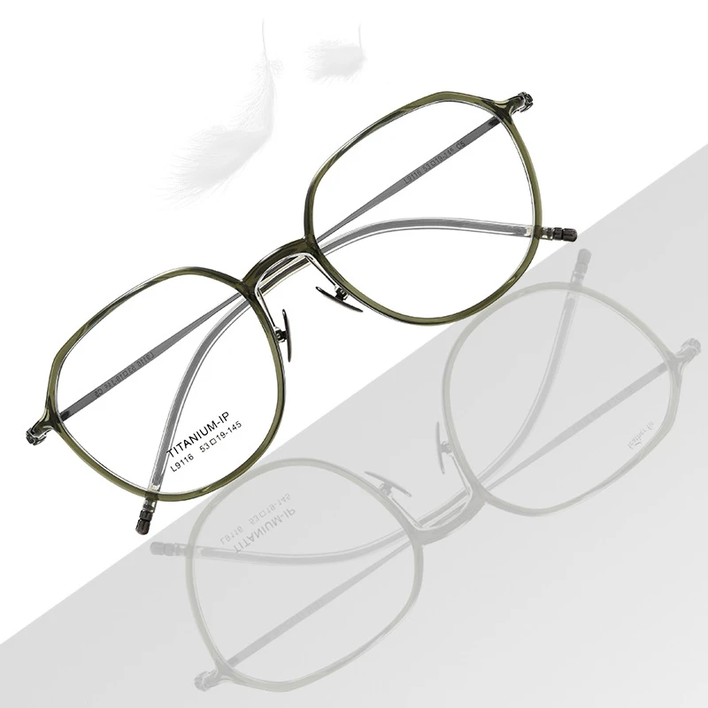 

Fashion Trendy Korean Style Ultra Light Titanium Round Frame Men Women Optical Prescription Customized Anti Blue Light Glasses