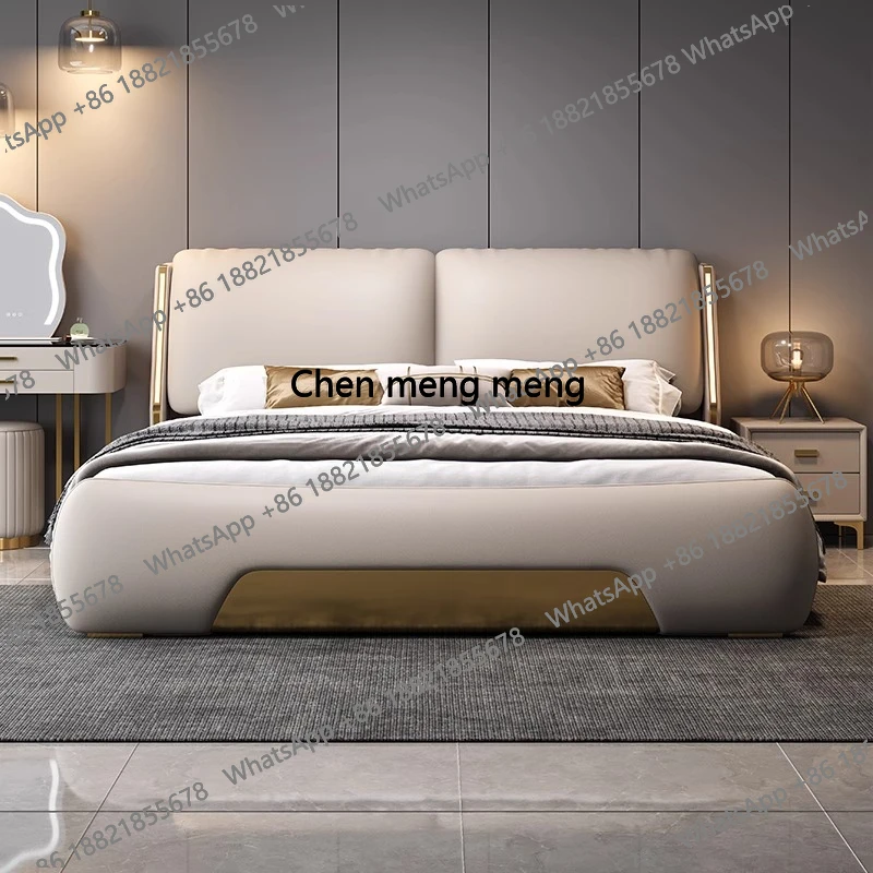 Pillows Aesthetic Bed Master Bedroom Unique Luxury Headboard Bed Double King Size Frame Letto Matrimoniale House - view 4