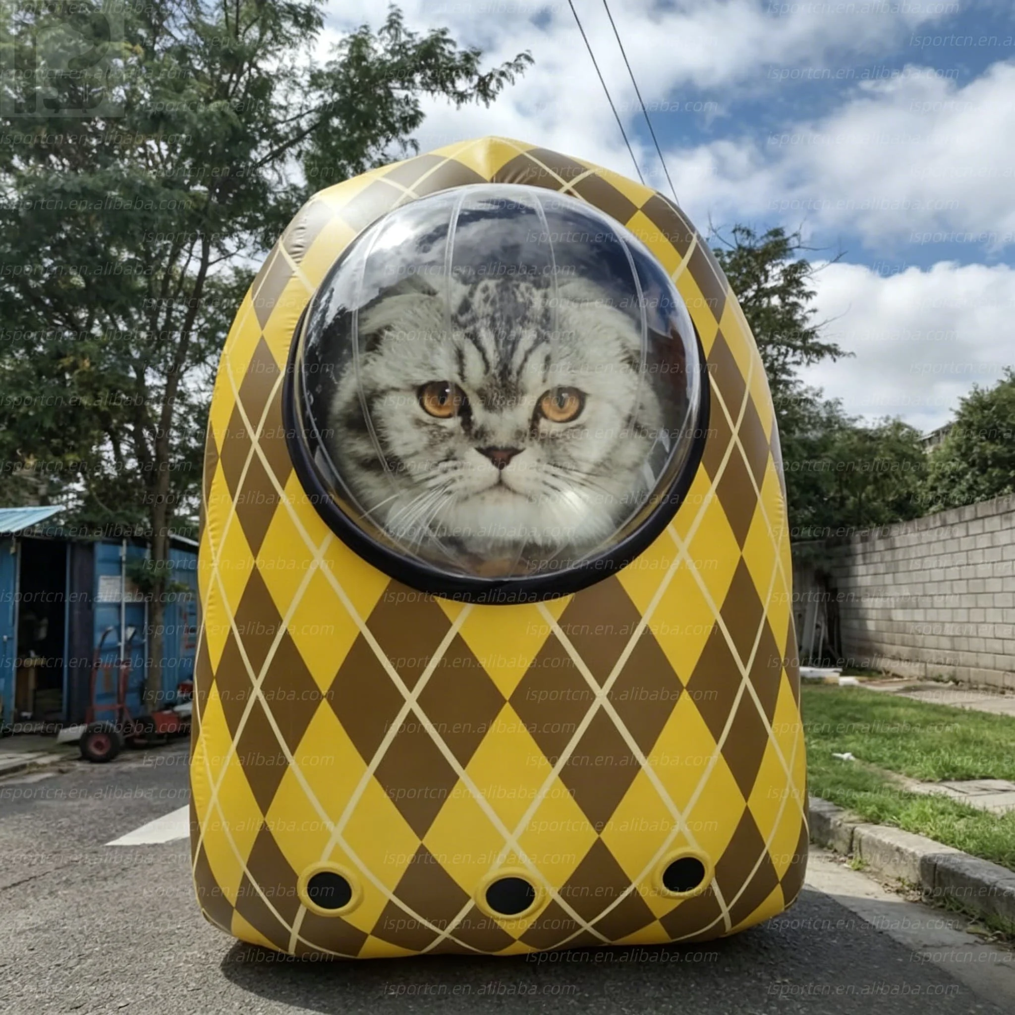 Giant Inflatable Custom Logo Cat Backpack Space    Pet Carrier Advertising Inflatable Model For Street Side/Pet Event Prop