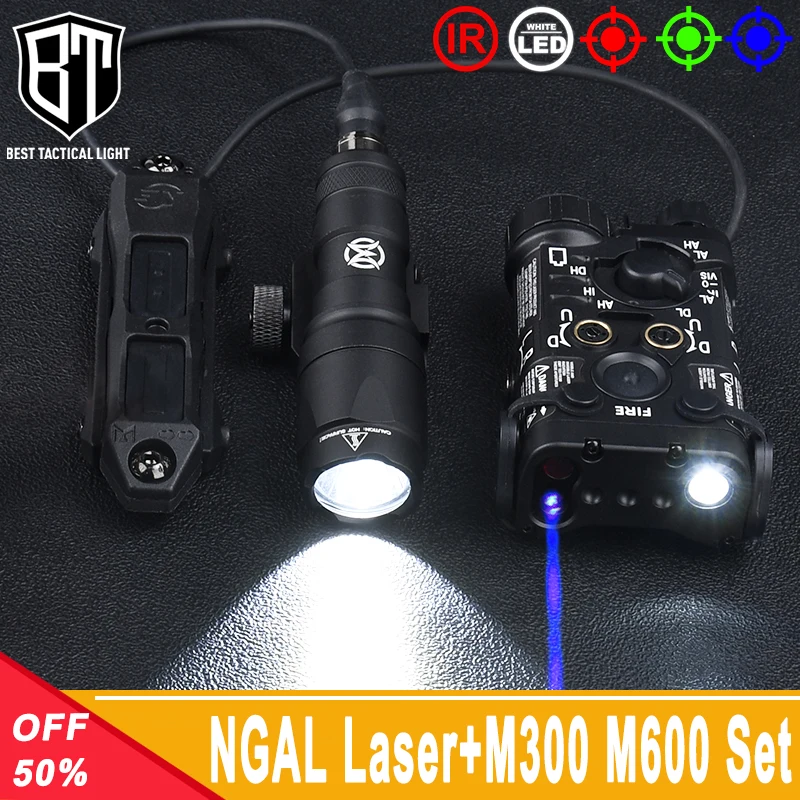 Metal NGAL IR Laser Red Green Blue Aiming M300 M600 Flashlight M300A M600C White Light Hunting Airsoft Scout Light Fit 20MM Rail